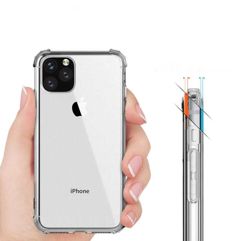 Apple iPhone 12 Kılıf Zore Nitro Anti Shock Silikon Renksiz