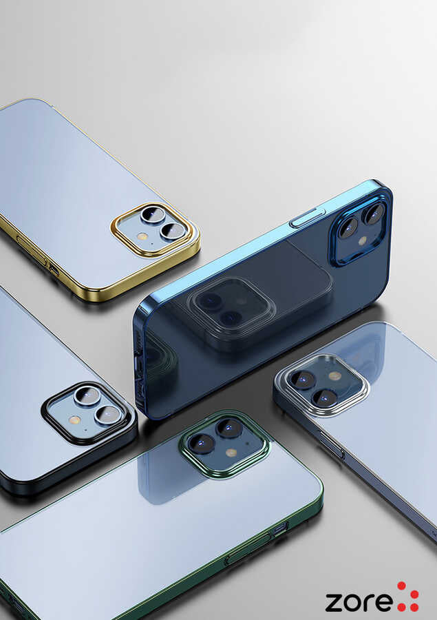 Apple iPhone 12 Kılıf Zore Pixel Kapak Açık Yeşil