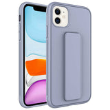 Apple iPhone 12 Kılıf Zore Qstand Kapak Gri