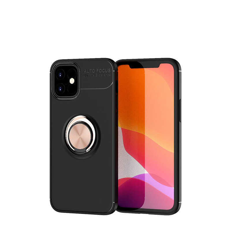 Apple iPhone 12 Kılıf Zore Ravel Silikon Kapak Siyah-Mavi