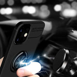 Apple iPhone 12 Kılıf Zore Ravel Silikon Kapak Siyah-Mavi