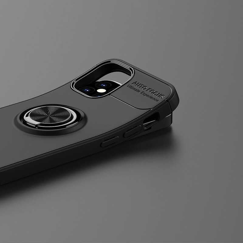 Apple iPhone 12 Kılıf Zore Ravel Silikon Kapak Siyah-Mavi