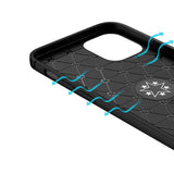 Apple iPhone 12 Kılıf Zore Ravel Silikon Kapak Siyah-Mavi