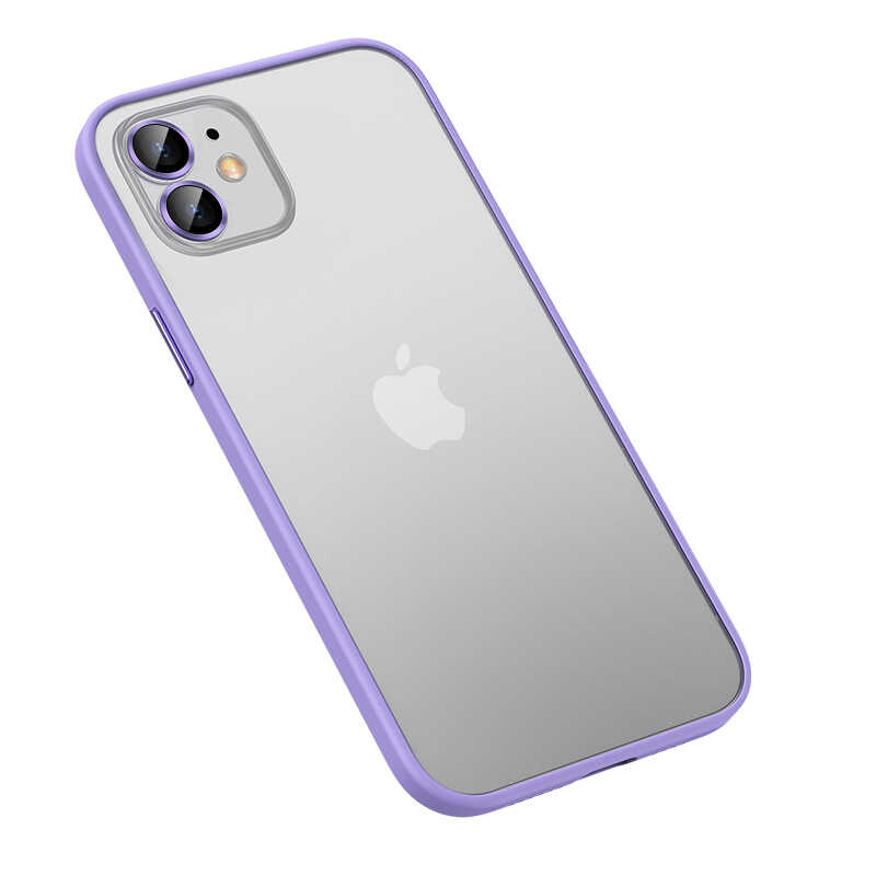 Apple iPhone 12 Kılıf Zore Retro Kapak Lila
