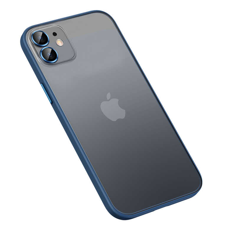 Apple iPhone 12 Kılıf Zore Retro Kapak Lacivert