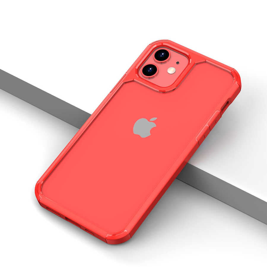 Apple iPhone 12 Kılıf Zore Roll Kapak Kırmızı