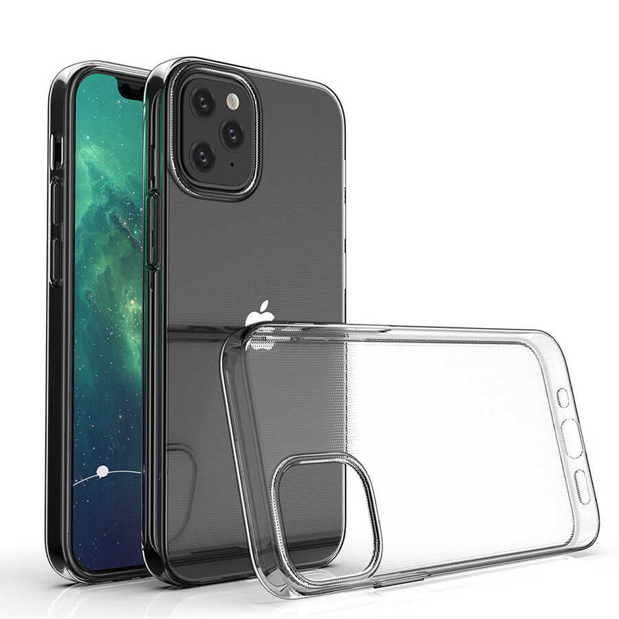 Apple iPhone 12 Kılıf Zore Süper Silikon Kapak Renksiz