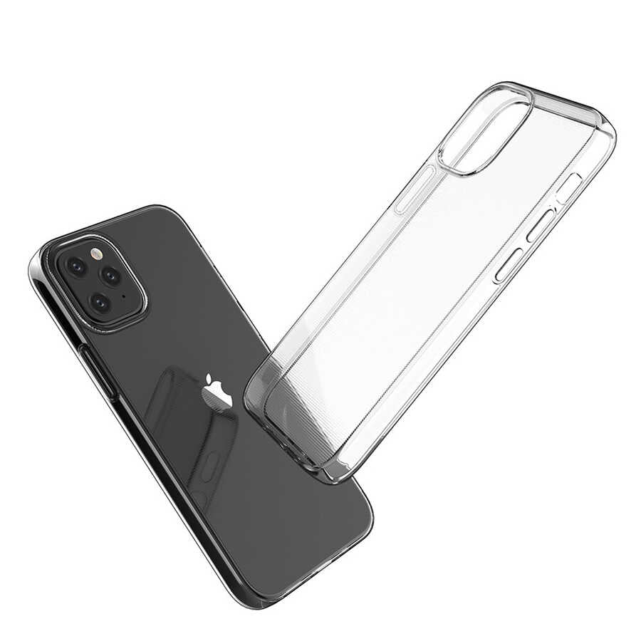 Apple iPhone 12 Kılıf Zore Süper Silikon Kapak Renksiz