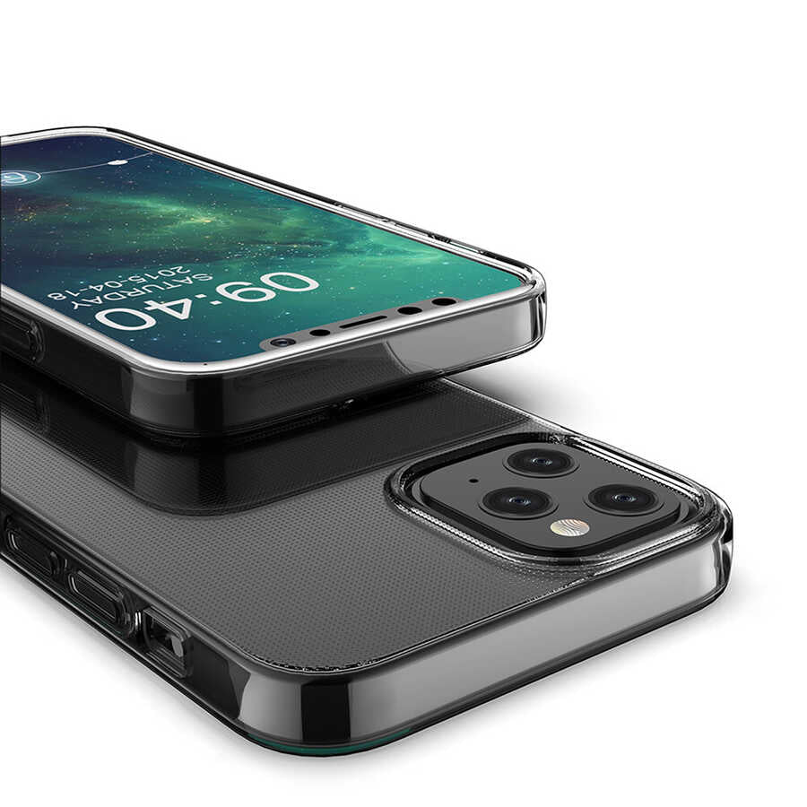 Apple iPhone 12 Kılıf Zore Süper Silikon Kapak Renksiz