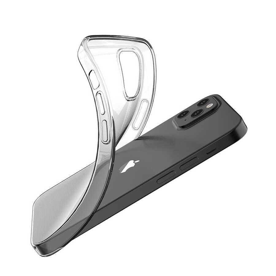 Apple iPhone 12 Kılıf Zore Süper Silikon Kapak Renksiz