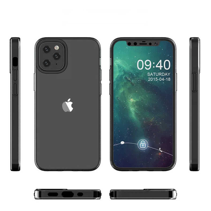 Apple iPhone 12 Kılıf Zore Süper Silikon Kapak Renksiz
