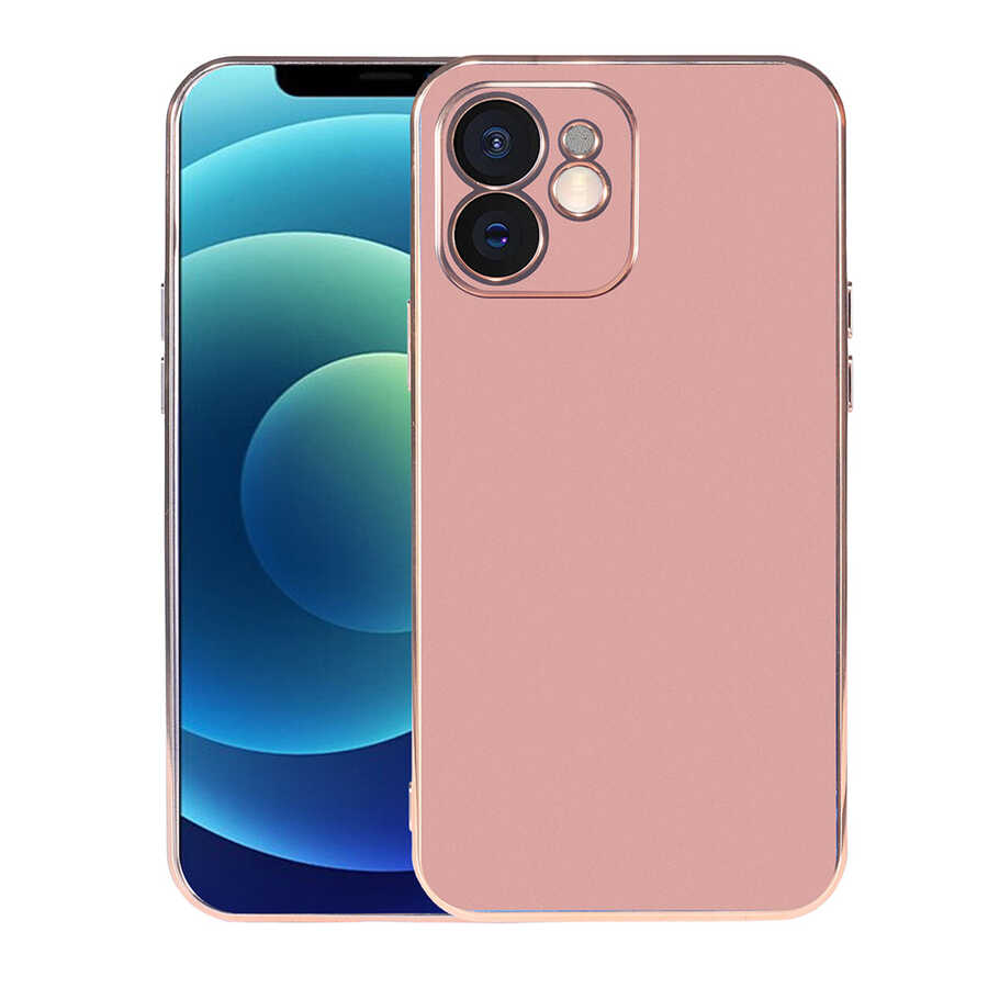 Apple iPhone 12 Kılıf Zore Viyana Kapak Rose Gold