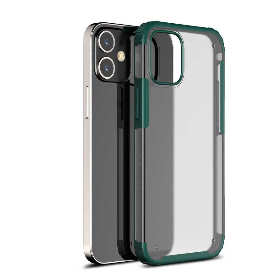 Apple iPhone 12 Kılıf Zore Volks Kapak Koyu Yeşil