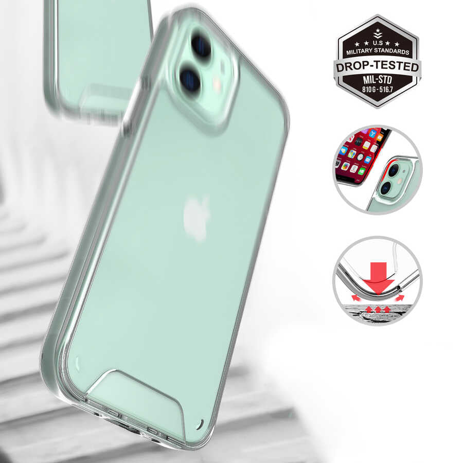 Apple iPhone 12 Mini Kılıf Zore Gard Silikon Renksiz