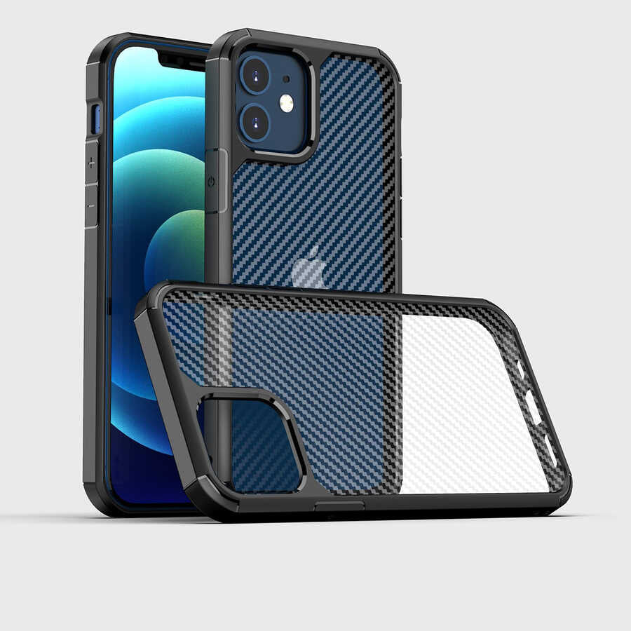 Apple iPhone 12 Mini Kılıf Zore İnoks Kapak Mavi