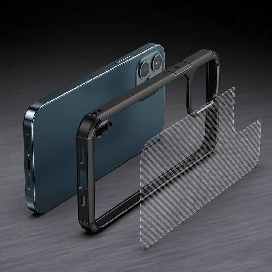 Apple iPhone 12 Mini Kılıf Zore İnoks Kapak Mavi