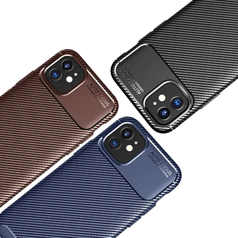 Apple iPhone 12 Mini Kılıf Zore Negro Silikon Kapak Kahverengi