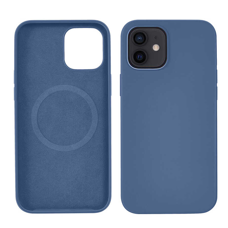 Apple iPhone 12 Mini Kılıf Zore Silksafe Wireless Kapak Pembe Açık