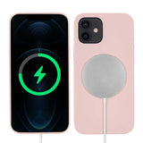 Apple iPhone 12 Mini Kılıf Zore Silksafe Wireless Kapak Pembe Açık