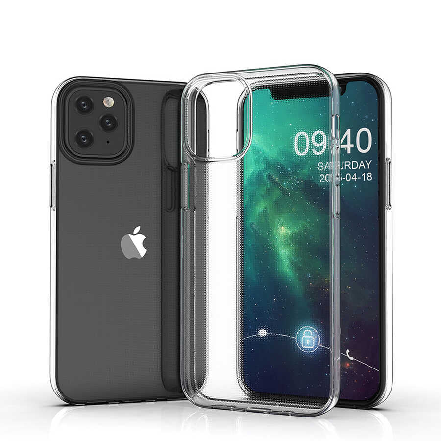 Apple iPhone 12 Mini Kılıf Zore Süper Silikon Kapak Renksiz
