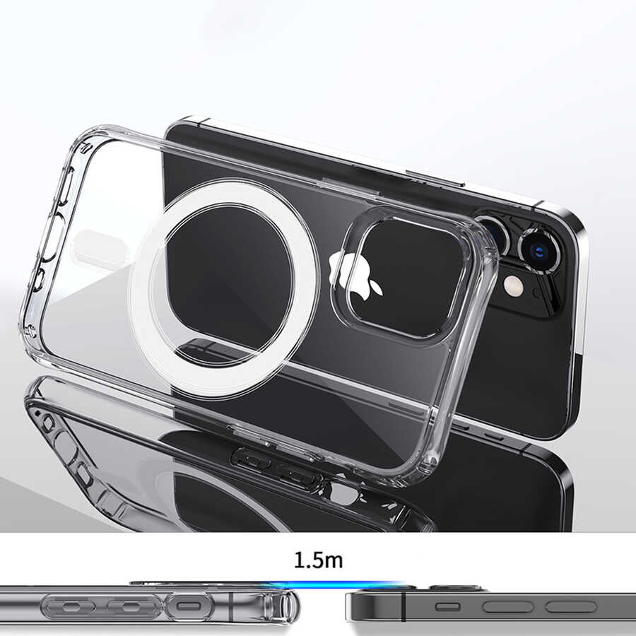 Apple iPhone 12 Mini Kılıf Zore Tacsafe Wireless Kapak Renksiz