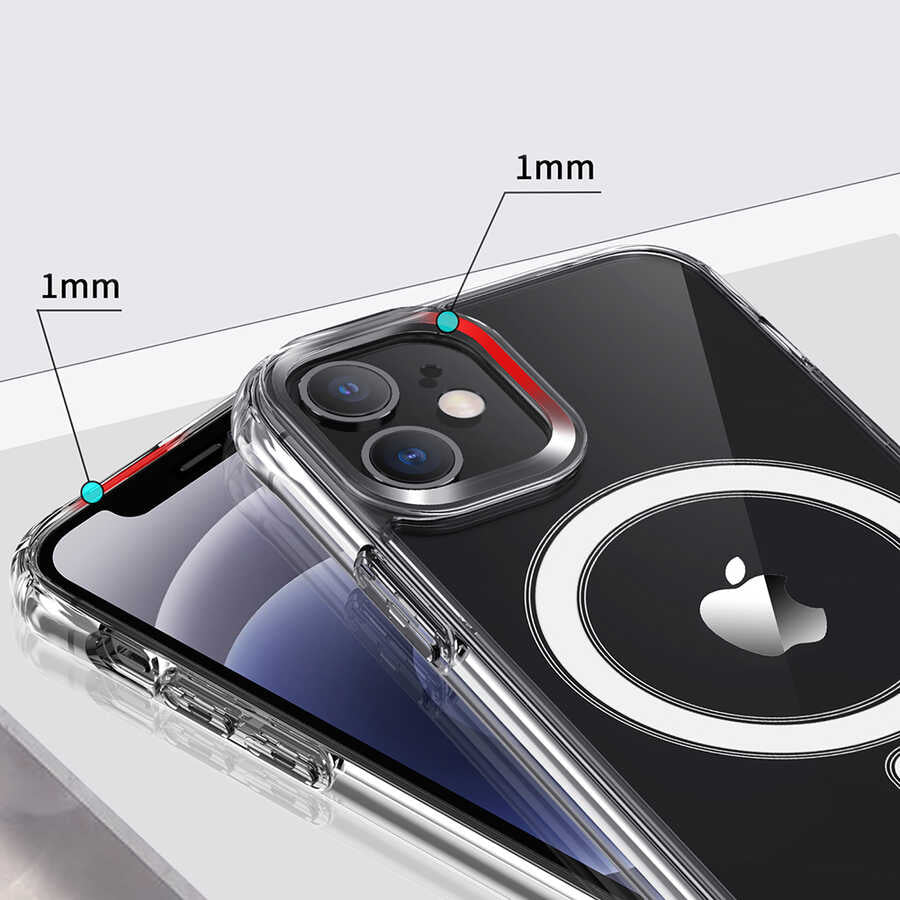 Apple iPhone 12 Mini Kılıf Zore Tacsafe Wireless Kapak Renksiz