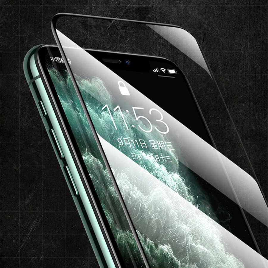 Apple iPhone 12 Mini Zore Rio Glass Cam Ekran Koruyucu Siyah