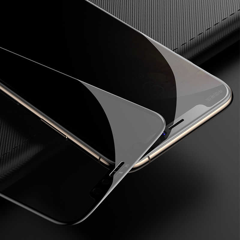 Apple iPhone 12 Pro Davin 5D Privacy Cam Ekran Koruyucu Siyah