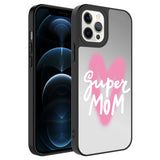 Apple iPhone 12 Pro Kılıf Aynalı Desenli Kamera Korumalı Parlak Zore Mirror Kapak Süper Anne