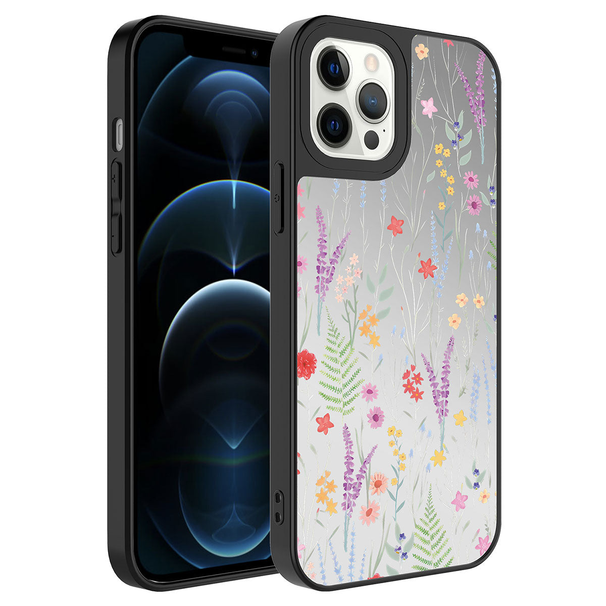 Apple iPhone 12 Pro Kılıf Aynalı Desenli Kamera Korumalı Parlak Zore Mirror Kapak Dallar