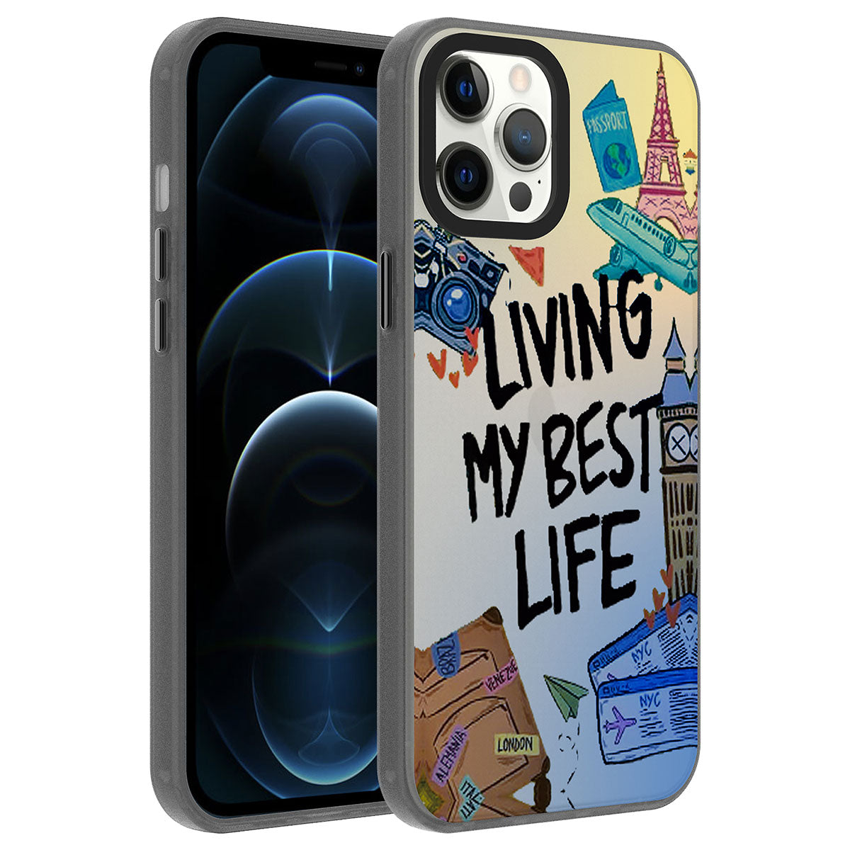 Apple iPhone 12 Pro Kılıf Desenli Zore Dragon Sert Kapak Kelimeler