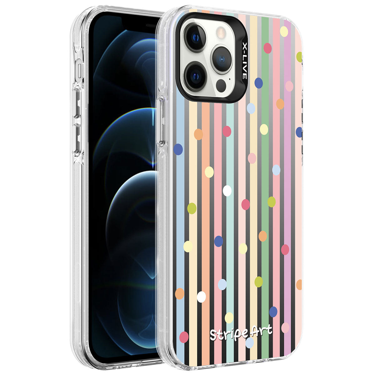 Apple iPhone 12 Pro Kılıf Desenli Zore Silver Sert Kapak Kalp