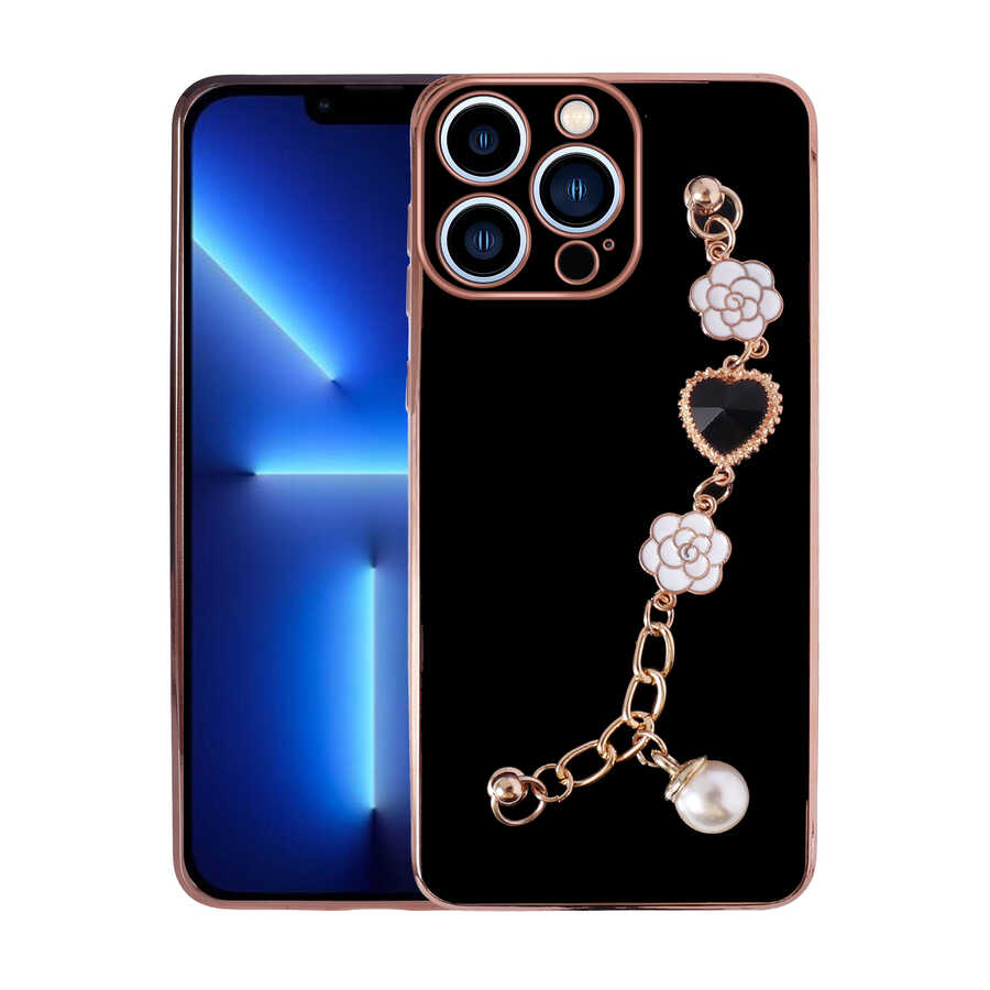 Apple iPhone 12 Pro Kılıf El Tutamaçlı Kamera Korumalı Zore Taka Silikon Kapak Siyah