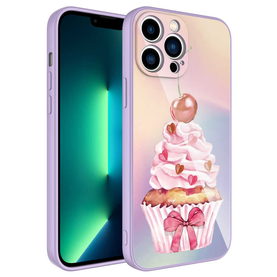 Apple iPhone 12 Pro Kılıf Kamera Korumalı Desenli Sert Silikon Zore Epoksi Kapak NO11