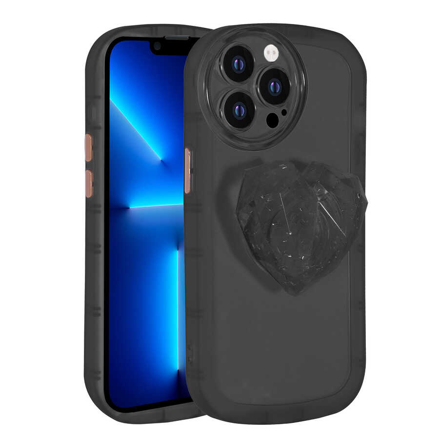 Apple iPhone 12 Pro Kılıf Kamera Korumalı Pop Soketli Renkli Zore Ofro Kapak Siyah