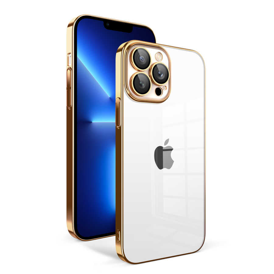 Apple iPhone 12 Pro Kılıf Kamera Korumalı Renkli Çerçeveli Zore Garaj Kapak Mavi Açık