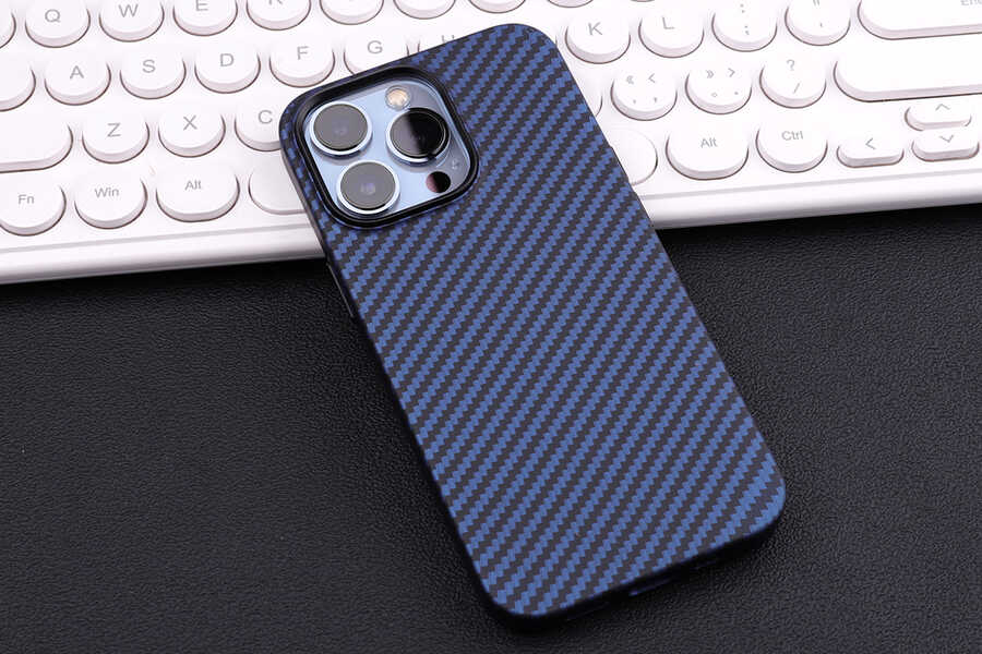 Apple iPhone 12 Pro Kılıf Karbon Fiber Tasarımlı Zore Karbono Kapak Koyu Yeşil