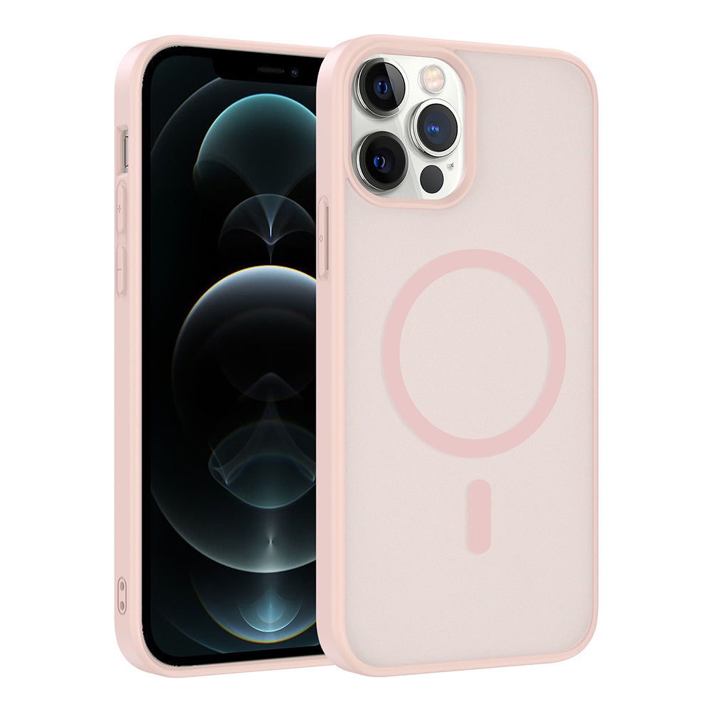 Apple iPhone 12 Pro Kılıf M-safe Şarj Özellikli Babet Kapak Gri