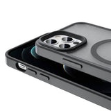Apple iPhone 12 Pro Kılıf M-safe Şarj Özellikli Mat Arka Yüzey Zore Sio Kapak Koyu Yeşil