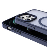 Apple iPhone 12 Pro Kılıf M-safe Şarj Özellikli Mat Arka Yüzey Zore Sio Kapak Derin Mor
