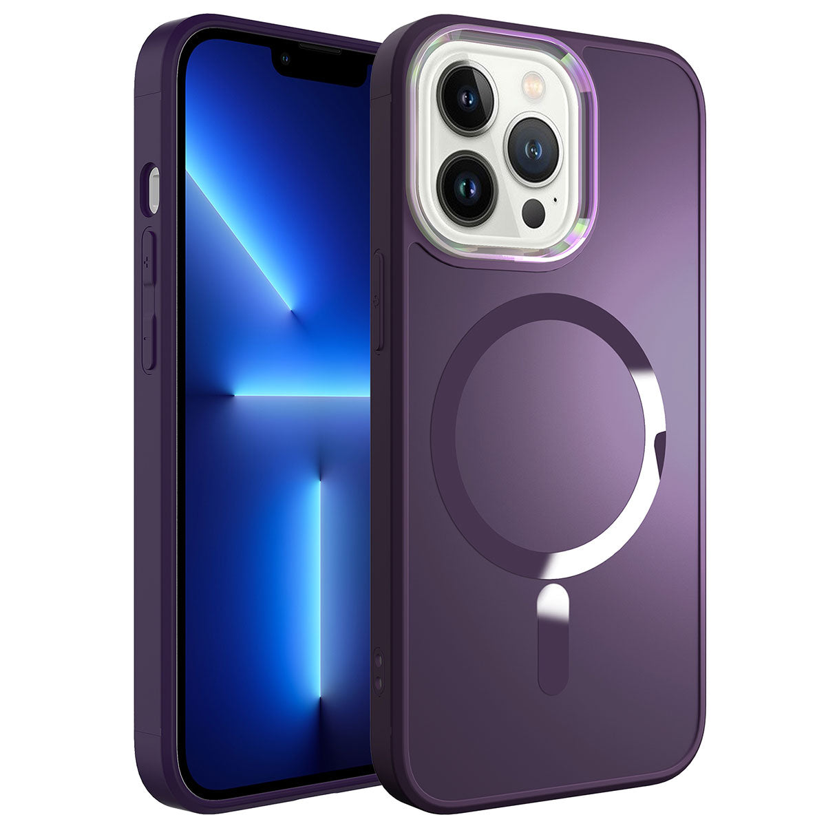 Apple iPhone 12 Pro Kılıf M-safe Wireless Şarj Özellikli Zore Stil Kapak Derin Mor