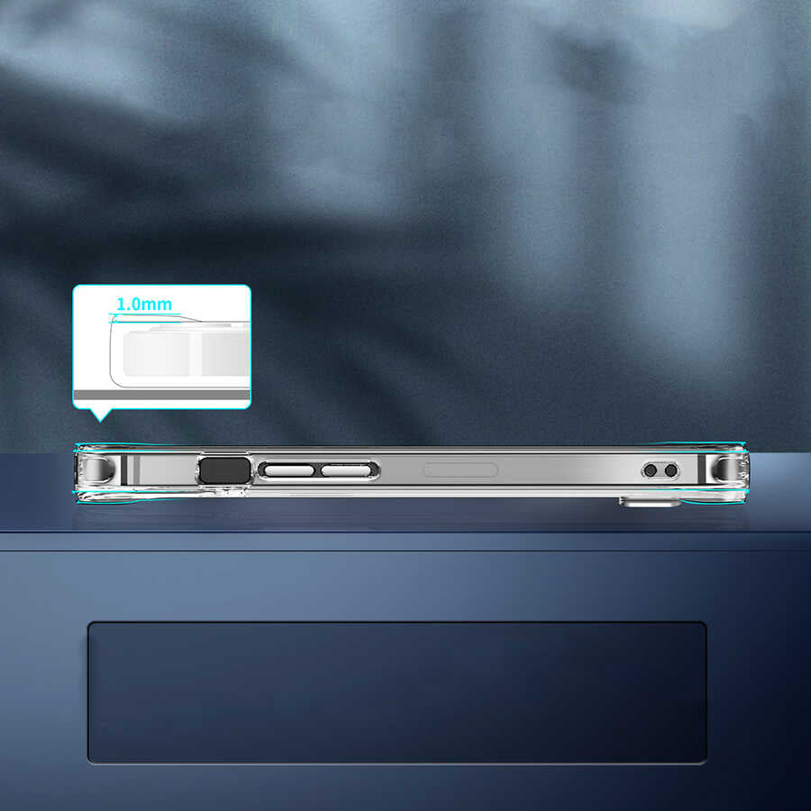 Apple iPhone 12 Pro Kılıf Standlı Şeffaf Silikon Zore L-Stand Kapak Renksiz