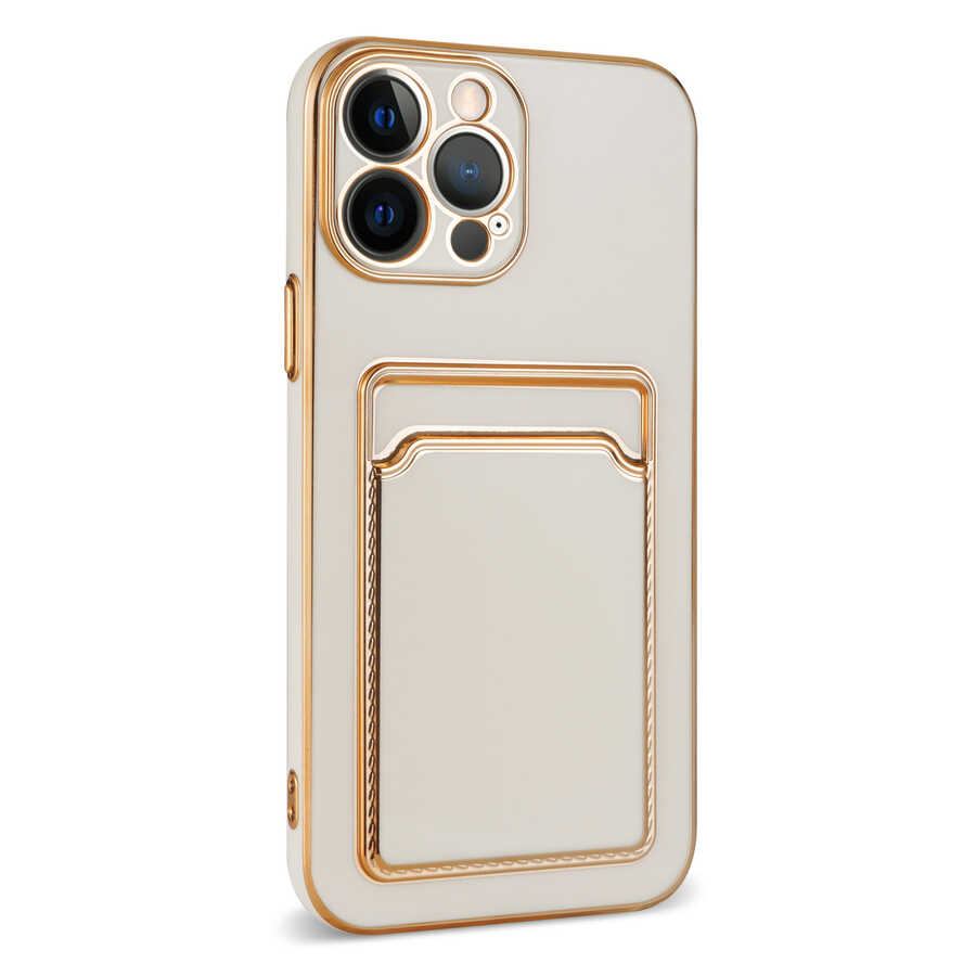 Apple iPhone 12 Pro Kılıf Zore Bark Kartlıklı Kapak Mavi