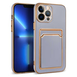 Apple iPhone 12 Pro Kılıf Zore Bark Kartlıklı Kapak Lila
