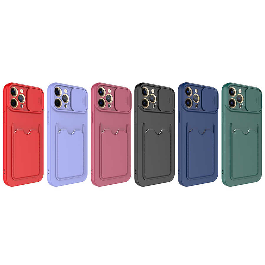 Apple iPhone 12 Pro Kılıf Zore Kartix Kapak Koyu Mor