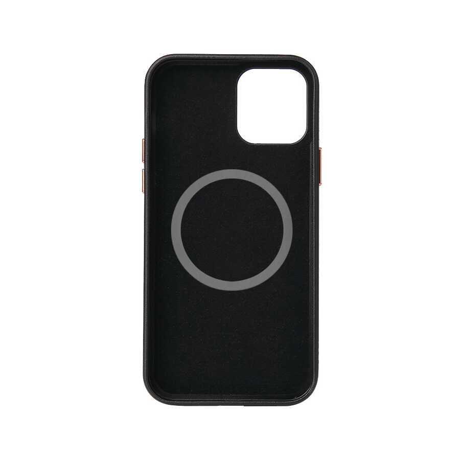 Apple iPhone 12 Pro Kılıf Zore Leathersafe Wireless Kapak Kahverengi