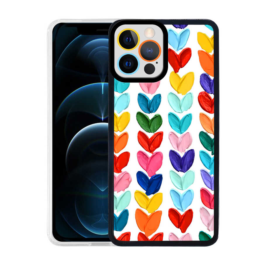 Apple iPhone 12 Pro Kılıf Zore M-Fit Desenli Kapak Heart No6