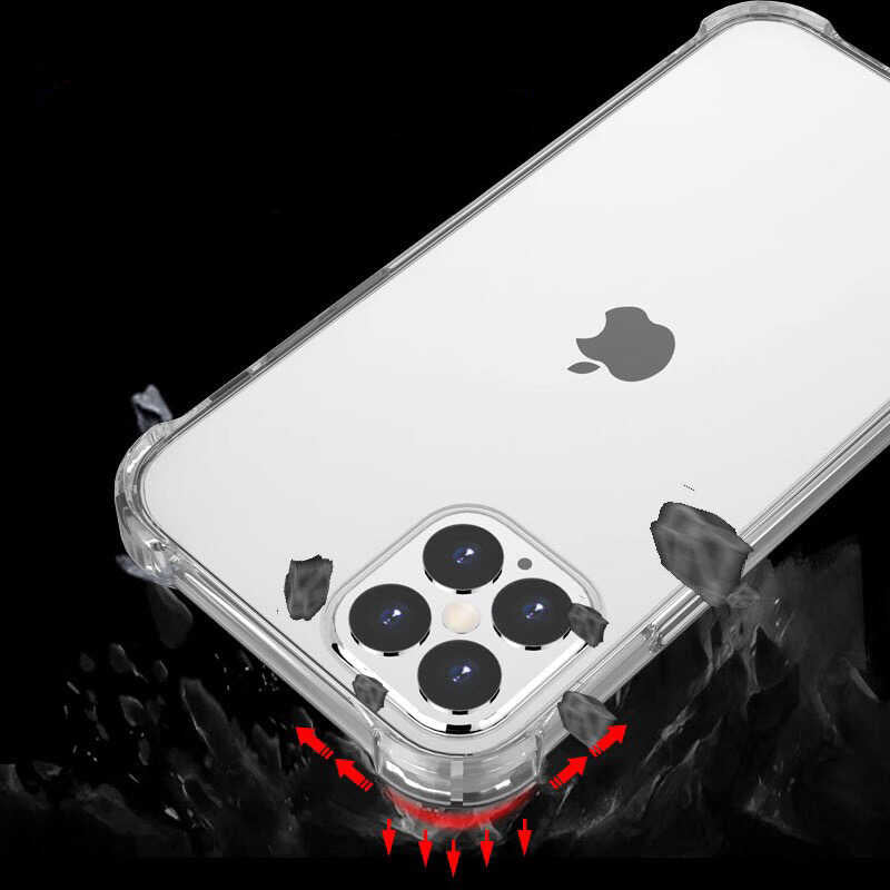 Apple iPhone 12 Pro Kılıf Zore Nitro Anti Shock Silikon Renksiz