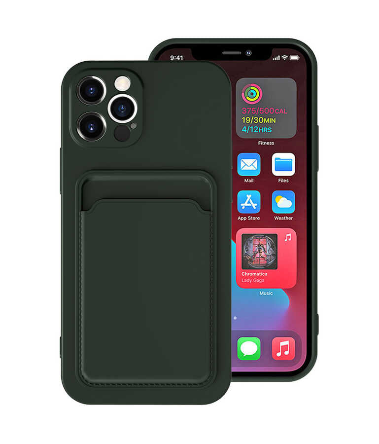 Apple iPhone 12 Pro Kılıf Zore Ofix Kapak Koyu Yeşil
