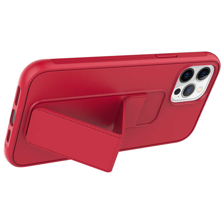 Apple iPhone 12 Pro Kılıf Zore Qstand Kapak Siyah